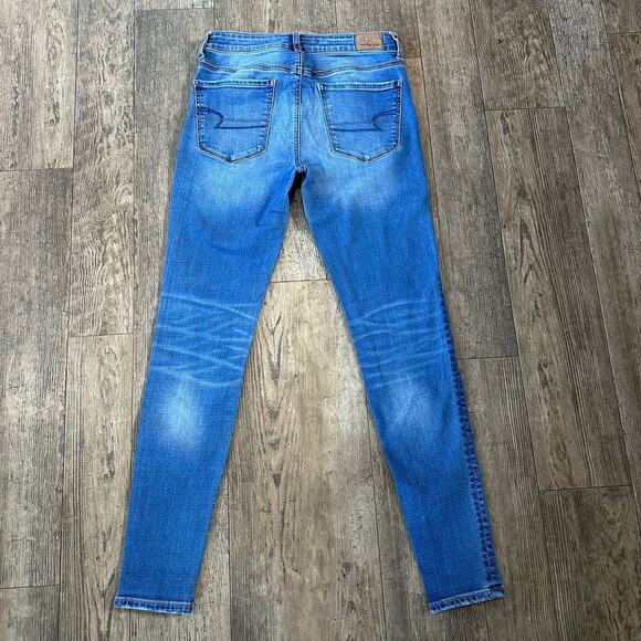 American Eagle HI RISE JEGGING Womens Size 6 Long Blue Jeans Denim Pants 27x29.5 - Picture 2 of 11